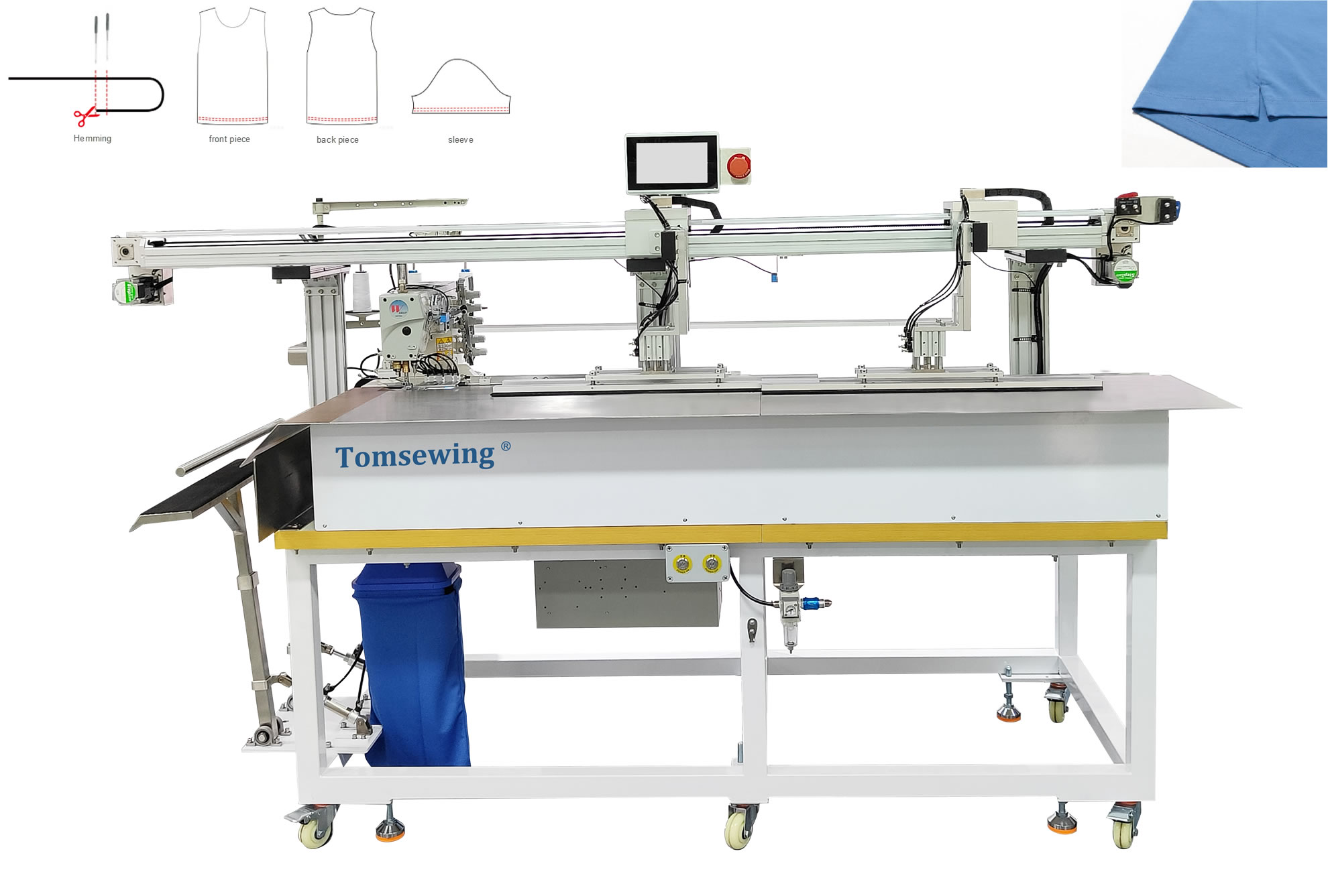 Automatic Open Single Piece Bottom/Sleeve Hemmer Machine