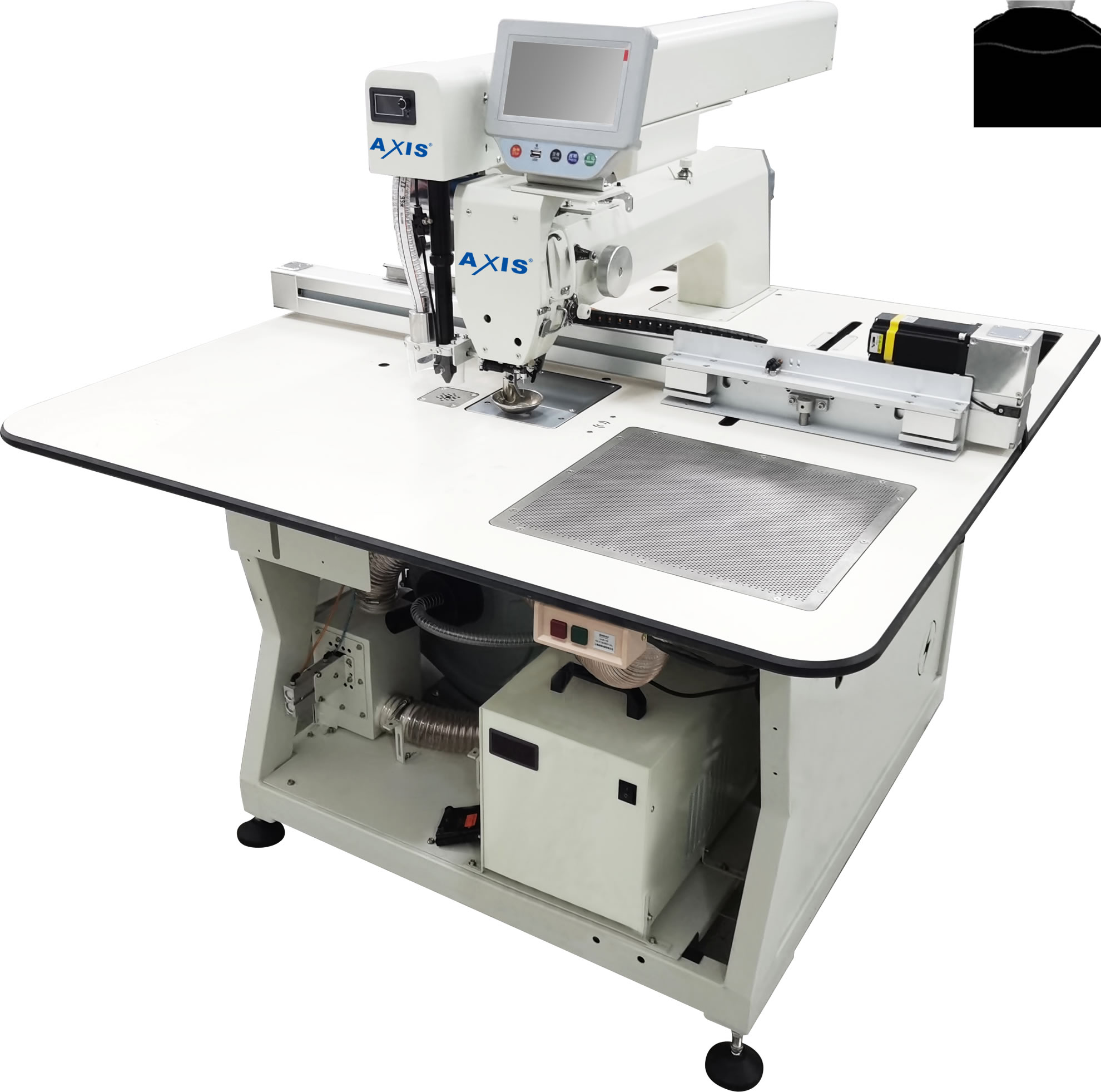 Intelligent Inline Compact Sewing Template Machine for Half Moon Patch serviced by Tomsewing