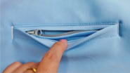 Single-lip+double-lip zipper pocket
